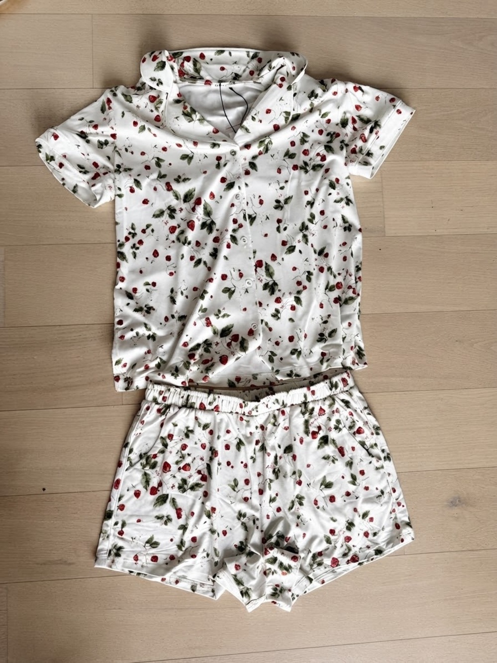 Masongrey mint Strawberry Print Short Pajama Set